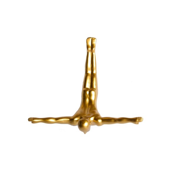 Wall Diver Home Decor Classic Wall-Art Sculpture | 1-Piece | Gold - Picture 1 of 4